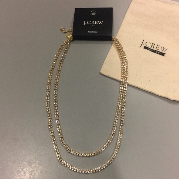 J. Crew Factory Crystal Two Layer Statement Necklace - Picture 5 of 8